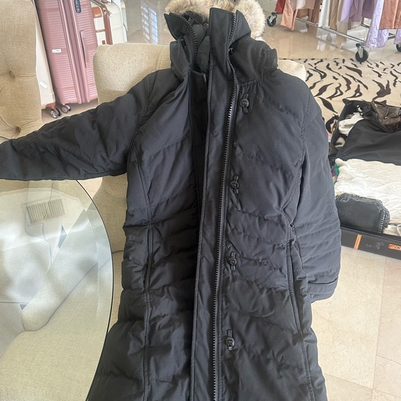 Canada goose full length black jacket with fur
